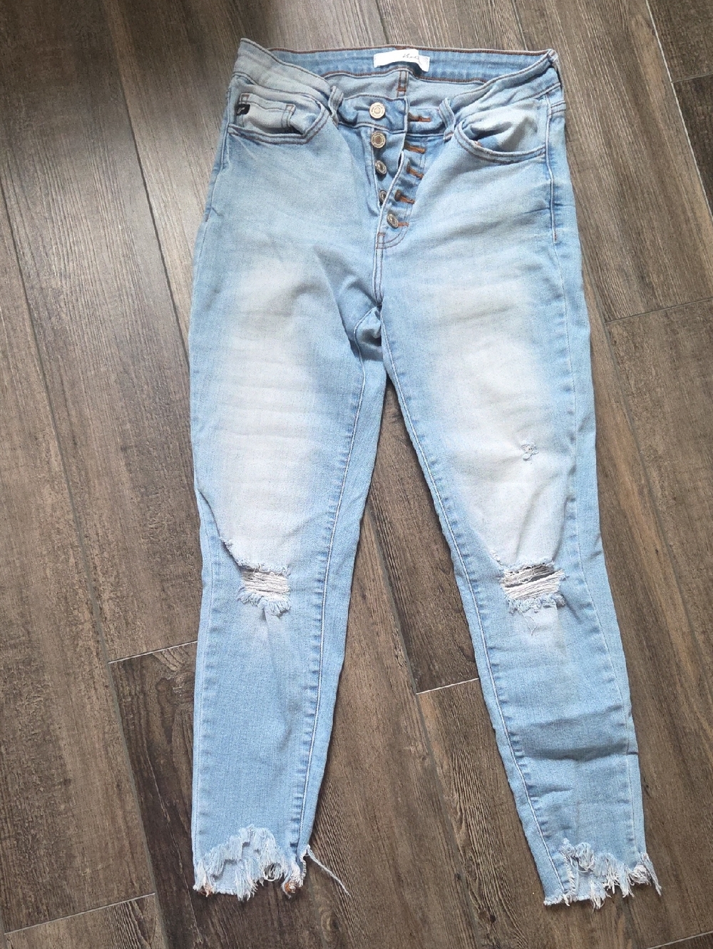 Kancan Light Blue Distressed High-Rise Women’s Jeans